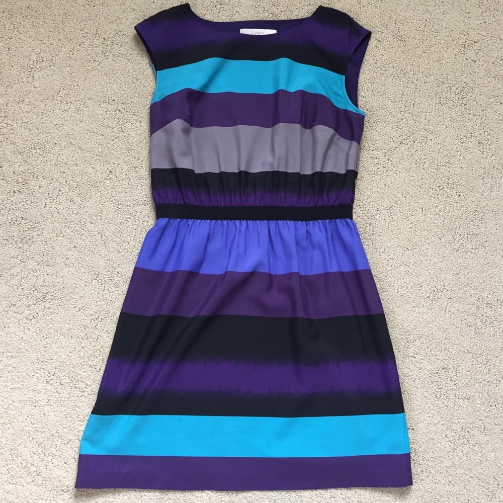 Anne Taylor Loft Striped Sheath Dress - SP